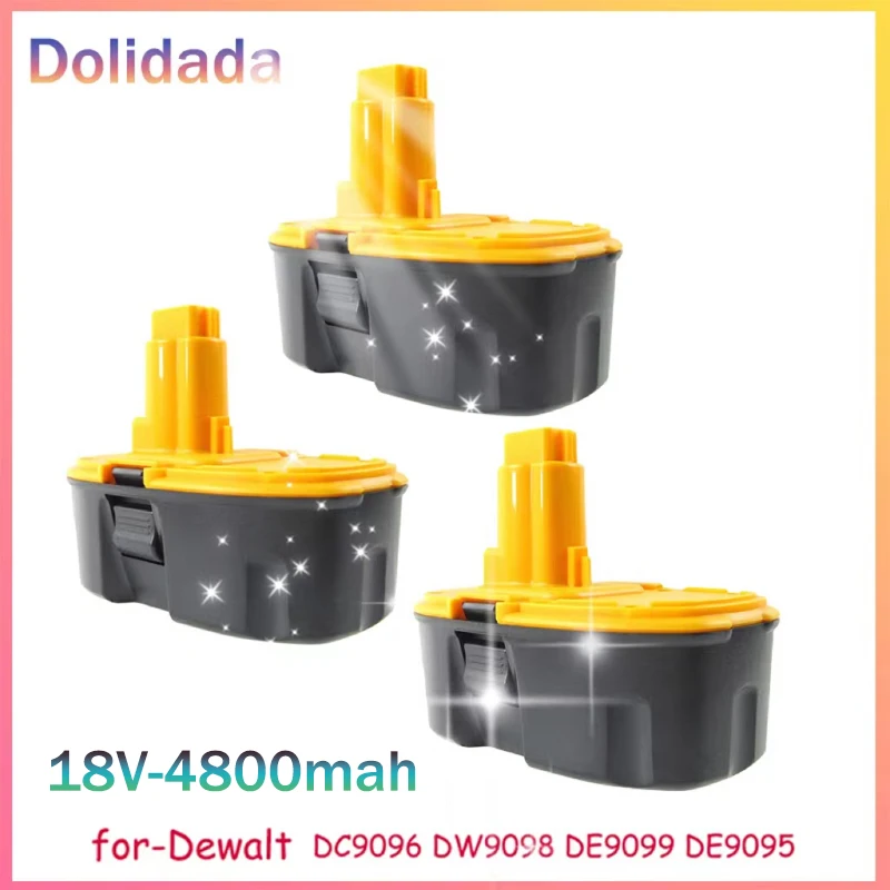 

18v 4800mAh Rechargeable Battery for-Dewalt Replacement Ni-mh Battery DC9096 DW9098 DE9099 DE9095 Power Tool Convert Batterie