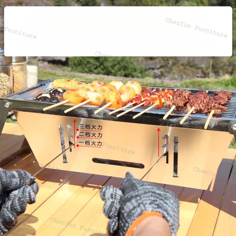 Уличная печь из нержавеющей стали для барбекю кебаб угольная уличная плита