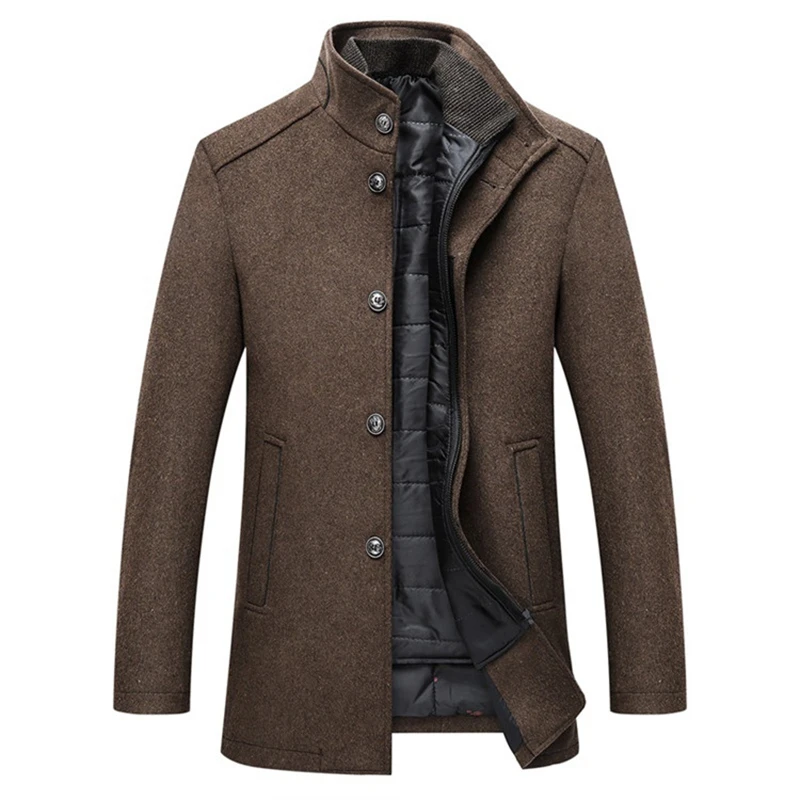 2022  Men Brand Winter Warm Jacket Parkas Coat Men Fashion Autumn Clothing Windproof Woolen Slim Adjustable Vest Parkas Male