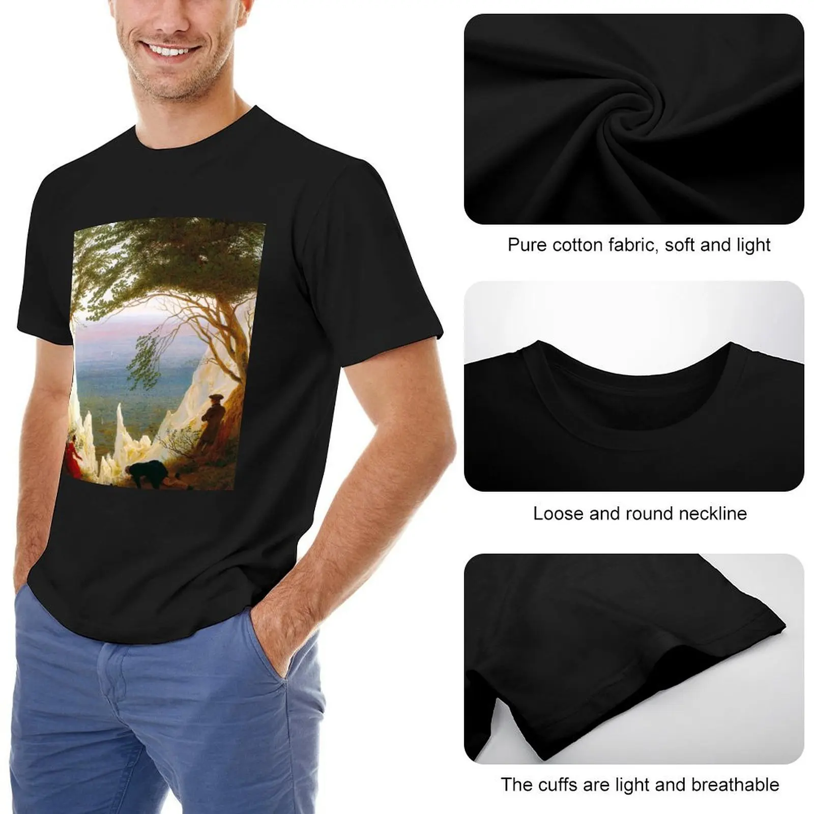 HD CASPAR DAVID FRIEDRICH - Футболка Chalk Cliffs at Ruegen 1818-1819 футболка на заказ для мальчика простые