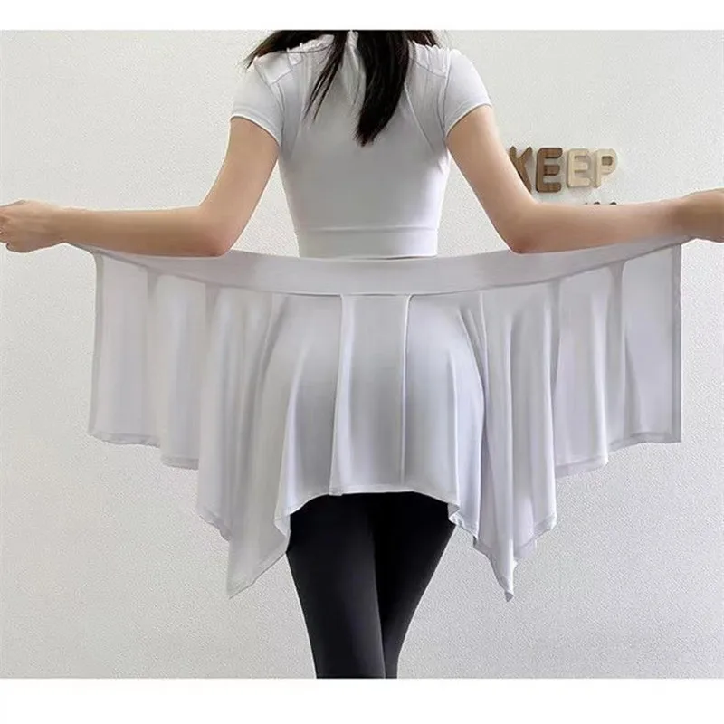 

Anti-Glare Cover Buttocks Thin Sports Fitness Yoga One-Piece Skirt Skirt Straps Yoga Dance Ballet Skirt Women.
