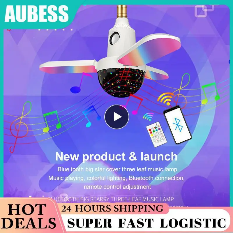 

2/3/5PCS 40w Music Bulb Lamp Decorations Dimming 3leaves Rgb Starry Light Colorful Brightness Adjustable Smart Home E27