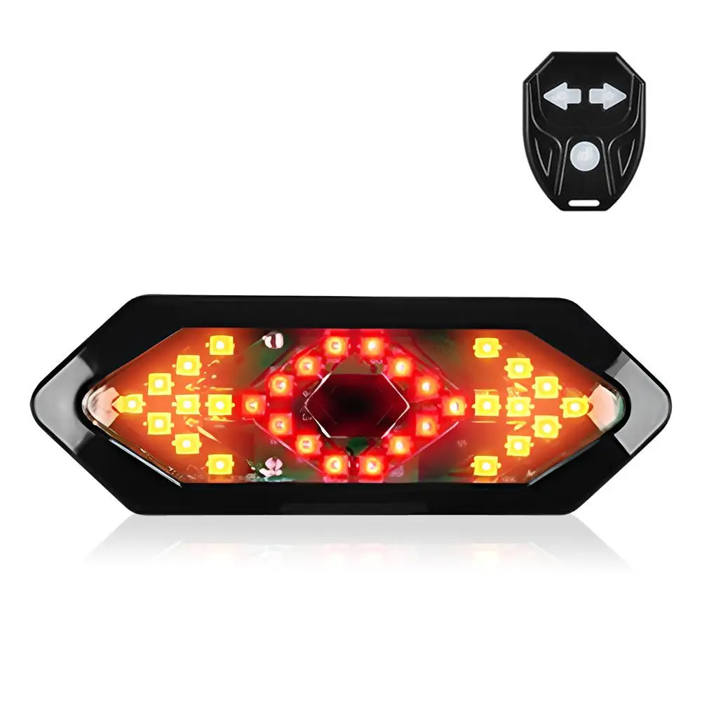 Купи Bicycle Rear Tail Light Indicator Waterproof Usb Rechargeable Wireless Remote Control Turn Signal Warning Lamp за 292 рублей в магазине AliExpress