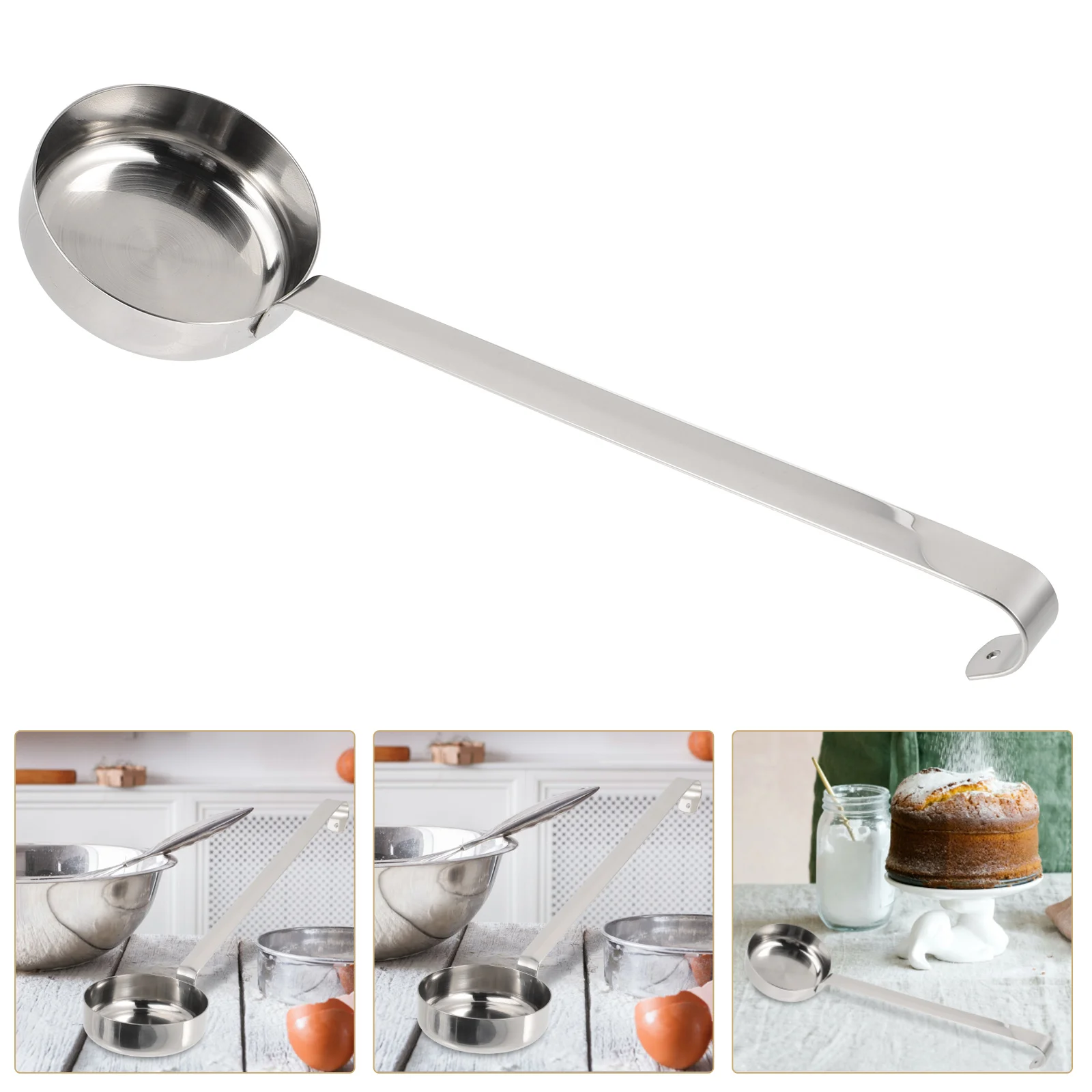

Mini Spoons Pizza Sauce Stir Soup Flat Ladle 26.8X7.3CM Kitchen Spread Metal Silver Stainless Steel Multifunctional Ketchup