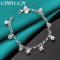 urmylady 925 sterling silver crown chain bracelet for women wedding celebration engagement party charm fashion jewelry