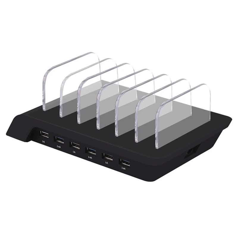 

New Multiple Ports USB Charger 10.2A Quick Charging Dock Tablet Mobile Phone Charger Stand 10W Wireless Charger Pad