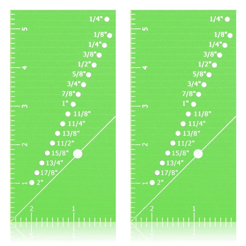 

2 Pieces Seam Allowance Ruler Sewing Ruler Green Seam Guide Ruler Seam Gauge 45 Degree Trim Line Measuring Tool