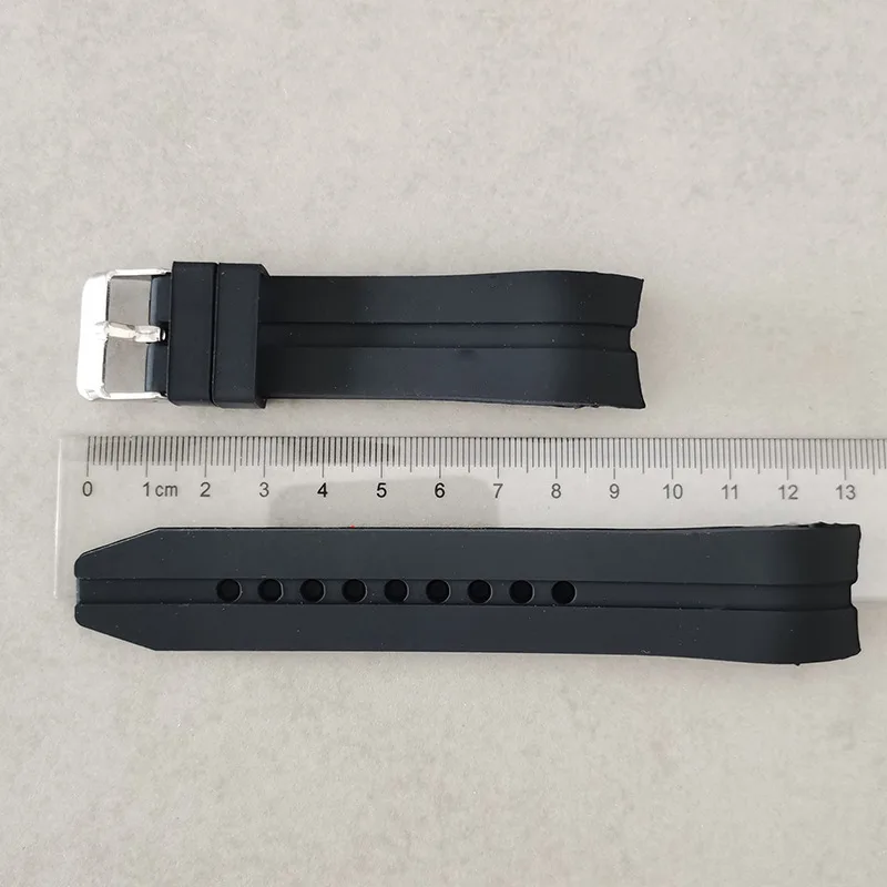 Watch Accessories Curved Interface Buckle Outdoor Sport Soft Silicone Strap 22mm 24mm 26mm Rubber Strap for Various Brand Watch