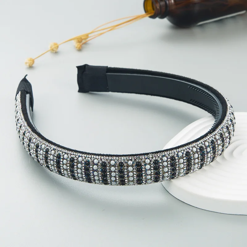 

Fashion hairbands Sweet Handbands for Women Beaded Pearl Headbands Sponge Non-slip Thin Edge Hair Accessories women Hair Hoop