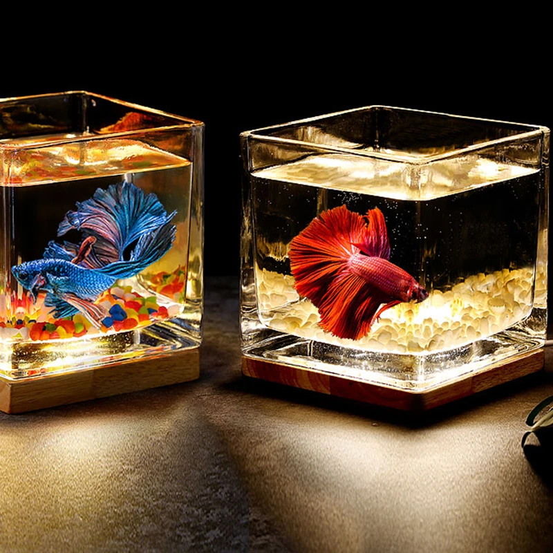 Стеклянная маленькая миска для рыб Guppy современные экологические офисные столы