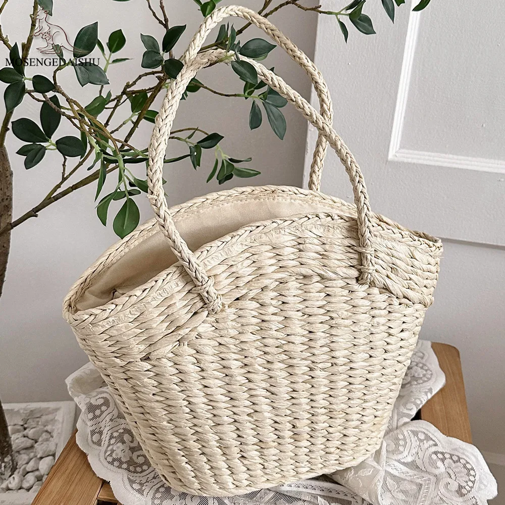 

Straw Bags for Women 2023 Summer Hand-Woven Rattan Shoulder Bag Handmade Woven Purse Wicker Beach Bag Bohemia Bali Handbag Totes