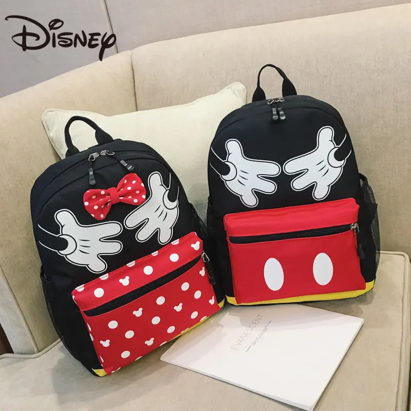 Disney 2023 New Children's School Bag Fashion Cartoon Printing Mickey Minnie Kindergarten Backpack Girls Travel Backpack