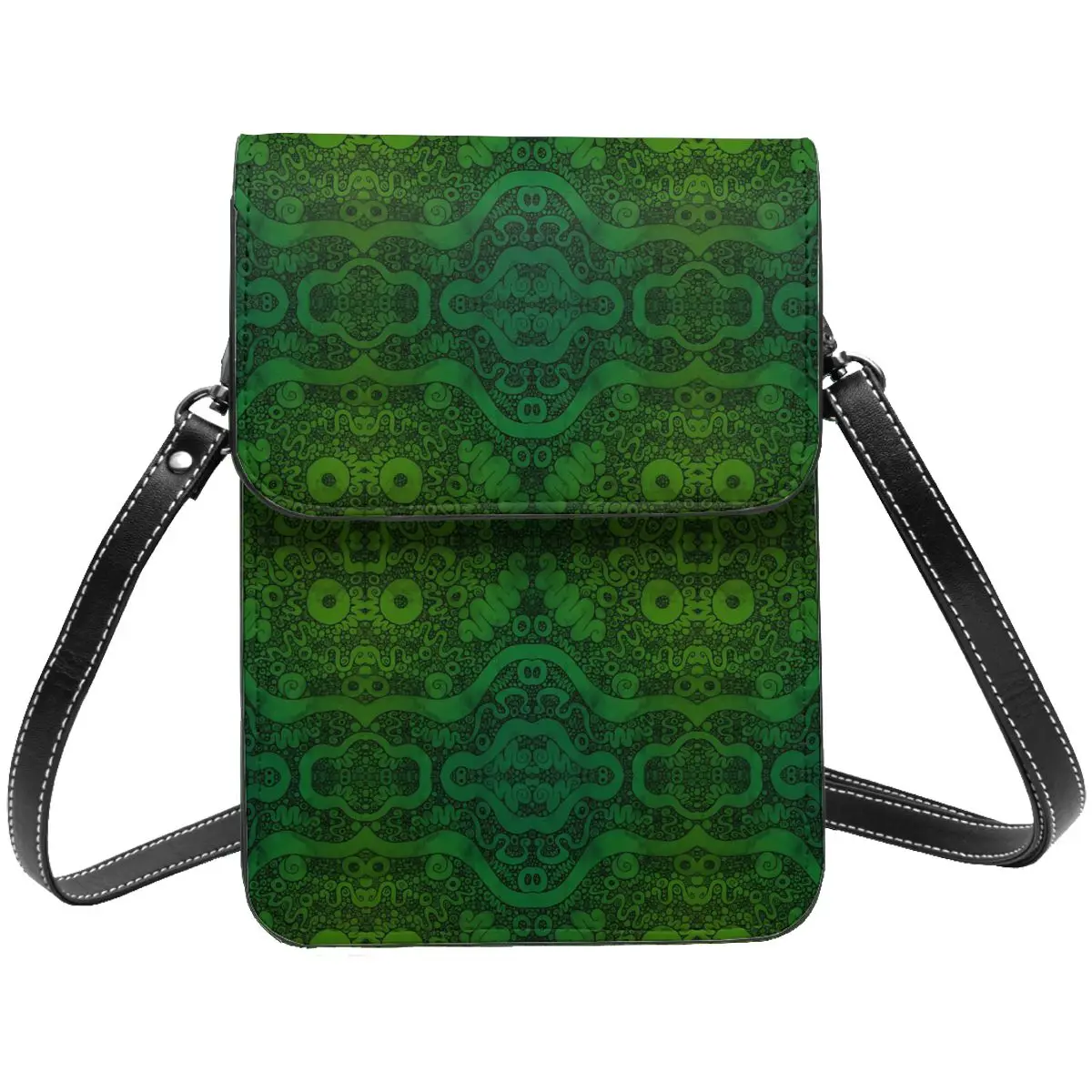 

Moss Mirrored Coils Shoulder Bag Abstract Print Business Student Mobile Phone Bag Fashion Vintage Leather Bags