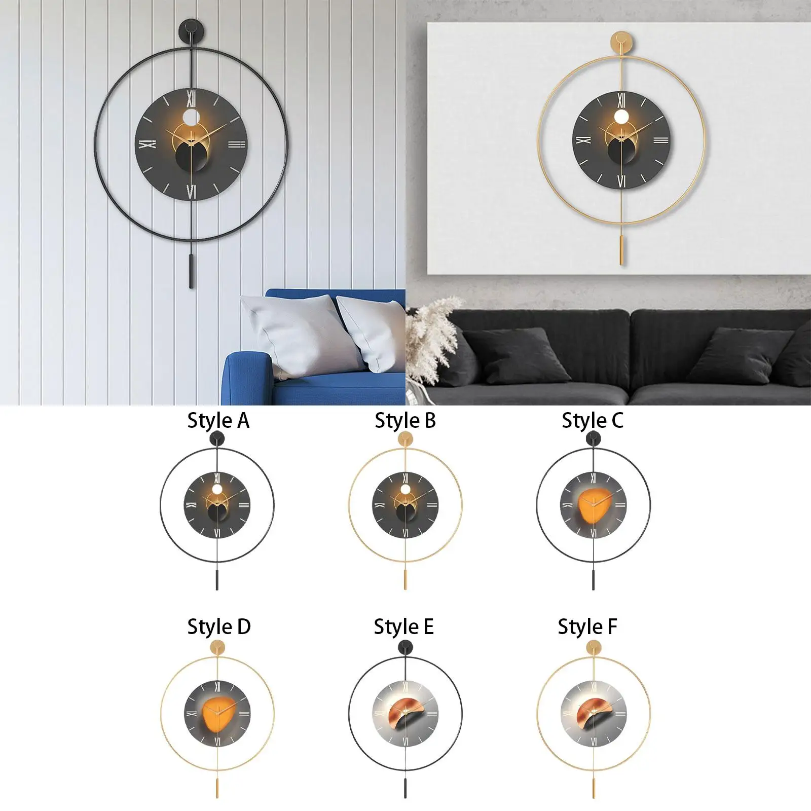 

Настенные часы, простые декоративные тихие круглые качели без тикания для гостиной, дома, ресторана