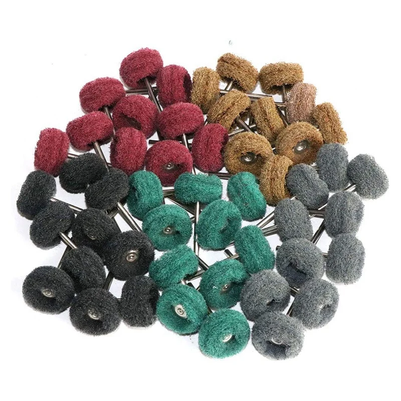 

56Pcs Brush Scouring Pad Abrasive Wheel Nylon Fiber Grinding Sanding Head Buffing Polishing Wheel Set