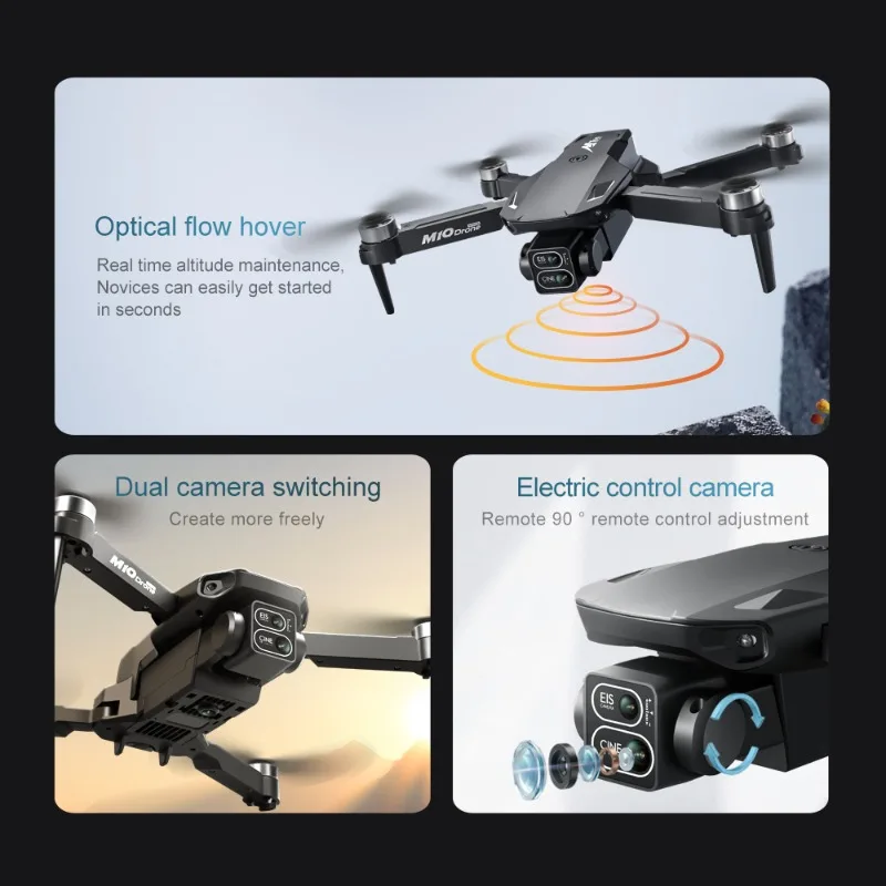 Фото Для Xiaomi M10 Rc Drone 8K Профессиональная HD двойная камера с экраном FPV WIFI Бесщеточный двигатель для предотвращения препятствий Квадрокоптер Игрушки №4