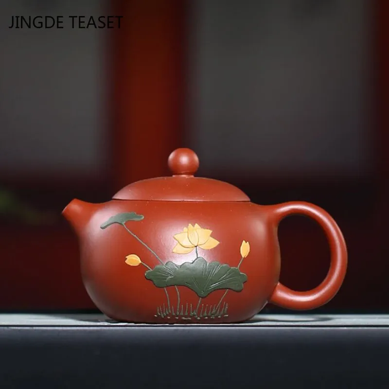 

Yixing Xishi чайный горшок, Фиолетовый Глиняный Чайник ручной работы, красивый чайник, китайский дахунпао, индивидуальный аутентичный 188 шариков...