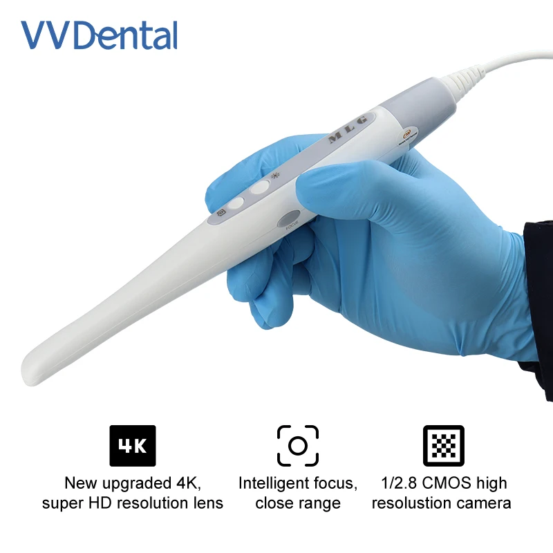 Фото Внутриротовая камера VVDental 4K HD с матрицей CMOS 1/2.8, 8 светодиодами, USB-эндоскоп для осмотра зубов, автоматическая фокусировка, камера для осмотра полости рта для ПК №3