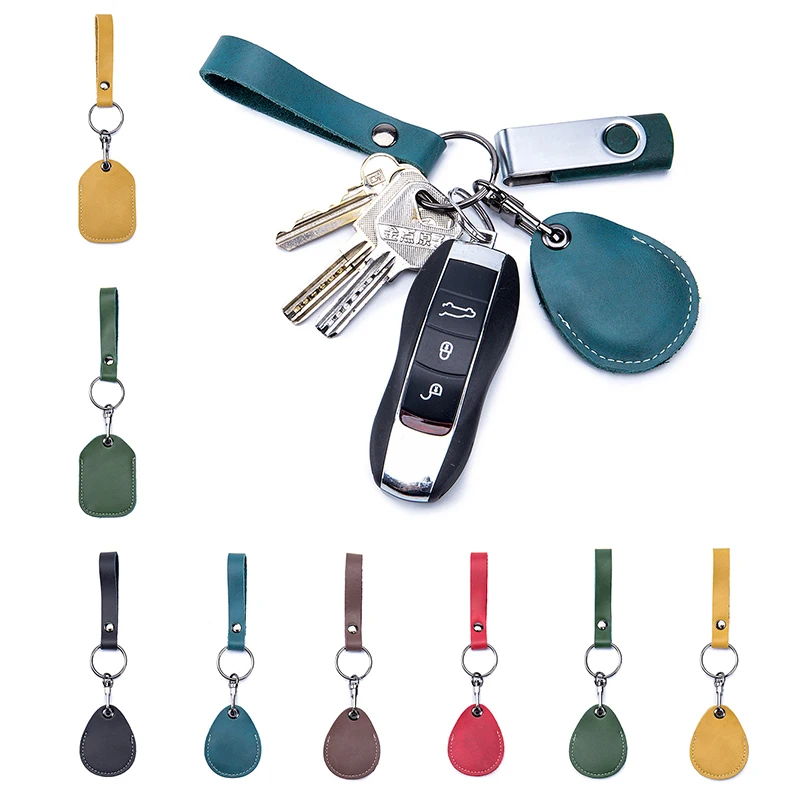 

Leather Keychain Doorlock Key Ring Access Card Bag Induction Waterproof ID Card Case Key Tag Protective Case