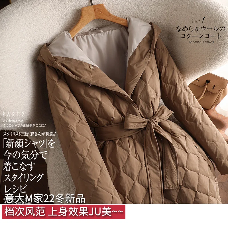 High-quality 90% White Goose Down Jacket Women  Autumn/Winter  Korean Thin  Casacos De Inverno Feminino  Parkas Hooded