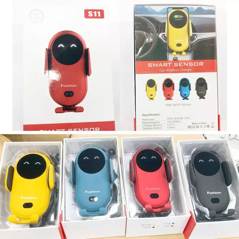 

S11 Wireless Charger Car Phone Holder Induction Smarts Note 11 Mount Sensor For Fast S10 Phone Charging 10 Stand