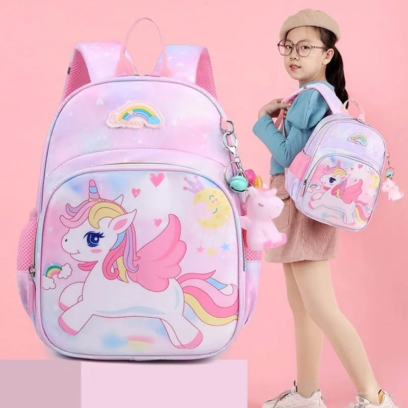 New Unicorn Backpack For Girls Cartoon Pink Princess School Bags Kids Satchels Kindergarten Bookbag Mochila Infantil Escolar