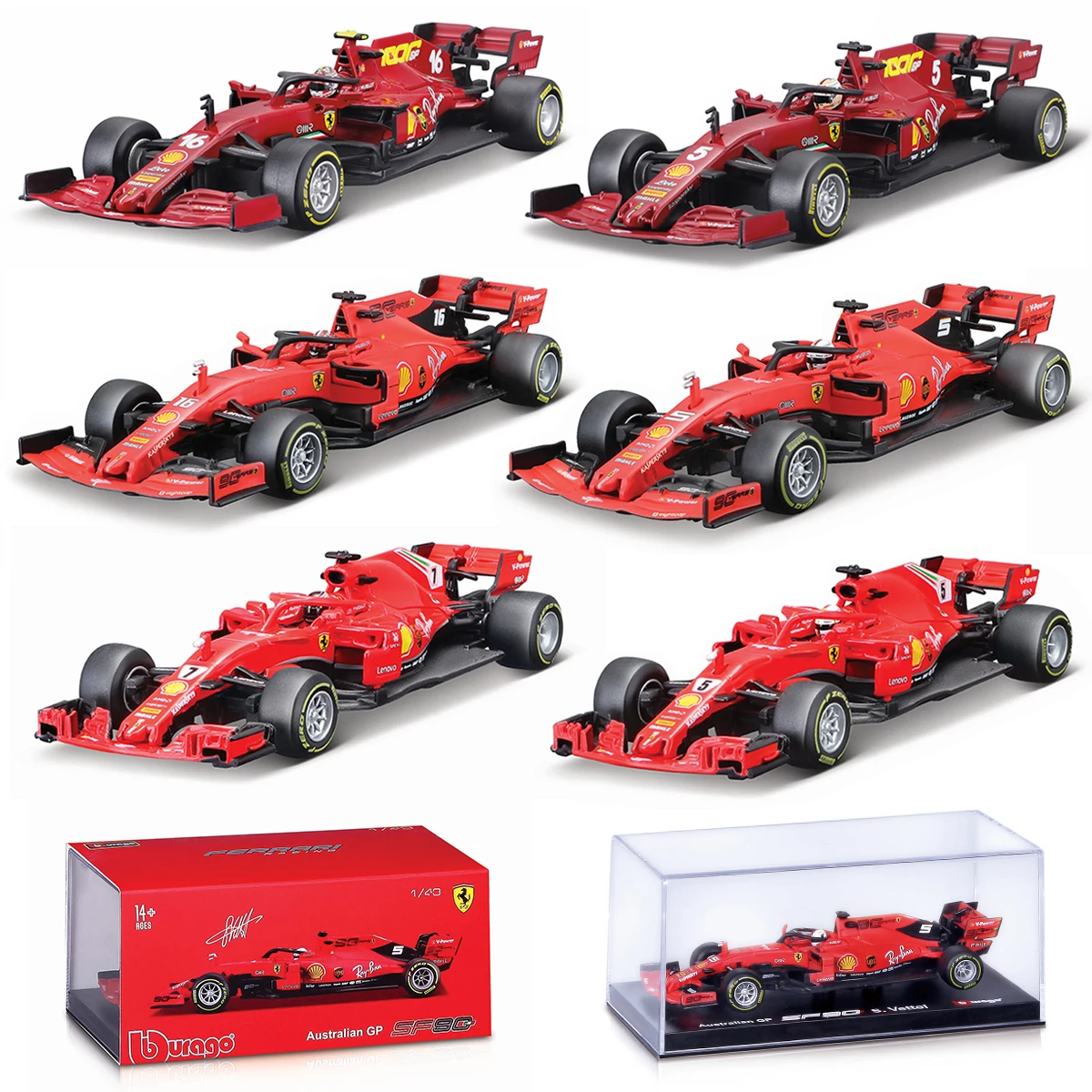 

Bburago 1:43 2020 SF1000 SF90 SF71H #5 #7 #16 F1 формула автомобиля статический литой автомобиль Коллекционная модель гоночный автомобиль игрушки