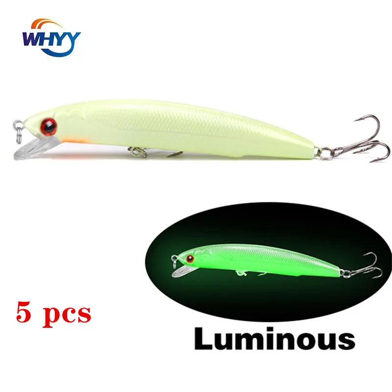 

WHYY 5pcs Luya Bait Mino 3D Luminous Bait 17g/12cm Simulated Fish Bait Hard Bait False Bait Fishing Gear Catfish Pesca Lure
