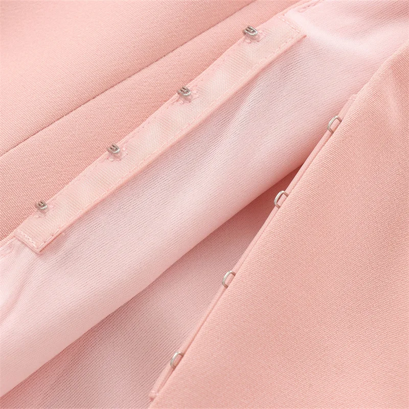 Новинка 2024 Женский облегающий жилет-футляр KEYANKETIAN с ремнем розовый тонкий