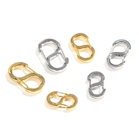 4pcs s type buckle snap hook carabiner necklaces connectors stainless steel jewelry making supplies diy connector findings