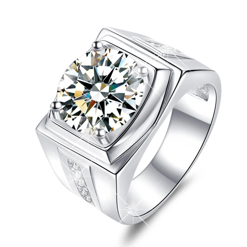 

925 Sterling Silver Ring Original Design Platinum Men Diamond Couple Personality Atmosphere Marriage Luxury Elegant Noble