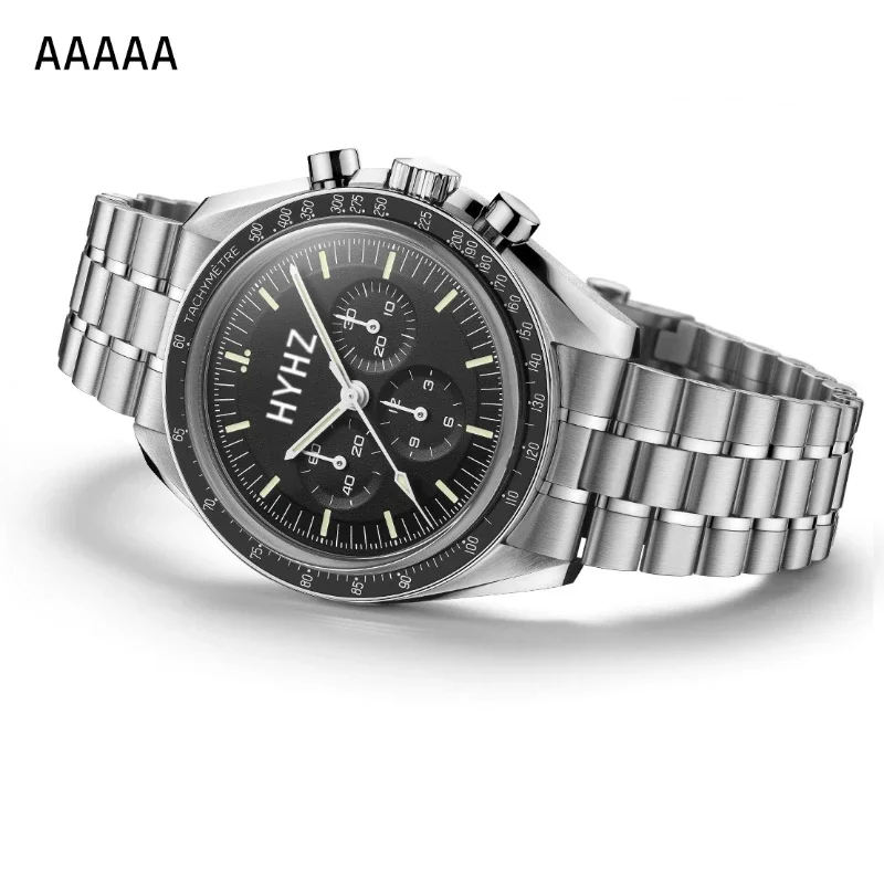 

23 New Sapphire Crystal Men's Watch Mechanical Watch Black Dial Wristwatch Stainless Steel Speedmaster Watch AAAAA High-quality