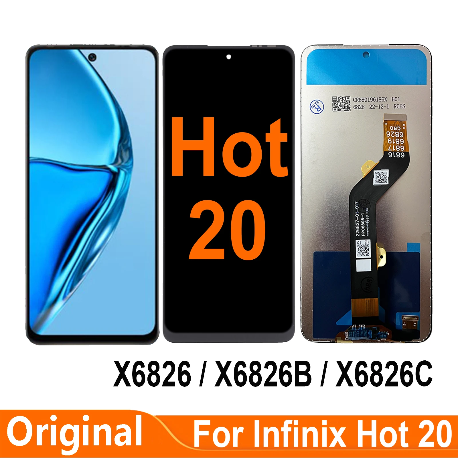 

Original 6.82'' For Infinix Hot 20 X6826 X6826B X6826C LCD Display Touch Screen Digitizer Assembly For Infinix Hot20 LCD
