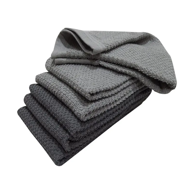 

6-Piece Bar Mop Kitchen Towel Set, Solid Grey