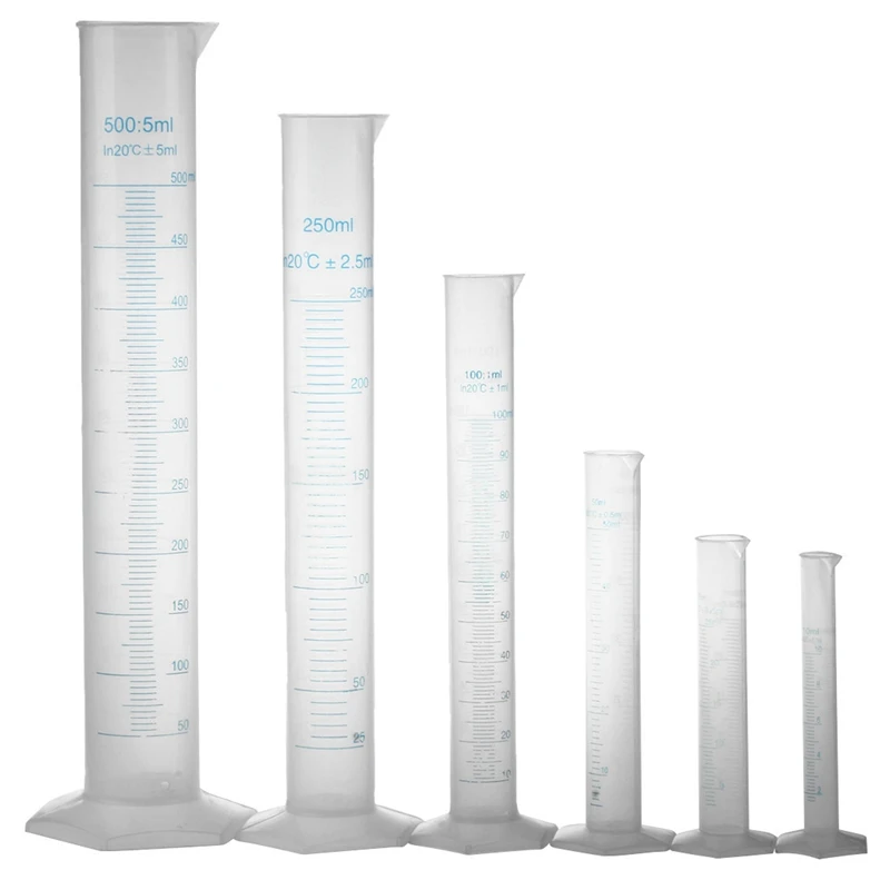 

10 25 50 100 250 500Ml Graduated Cylinder To Measure Students Laboratory DIY 6 Pcs