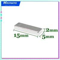 102050100150200300pcs 15x5x2 block search magnet strong n35 quadrate permanent neodymium magnet sheet 15x5x2mm 1552 mm