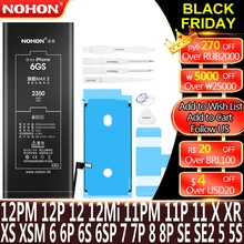 NOHON Battery For iPhone 8 Plus 7 12 Pro MAX 11 X XS XR SE 2020 Replacement Bateria For Apple iPhone 6S Plus 6 S 12 Mini 5S 5C 5