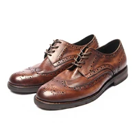luxury brand mens shoes handmade genuine leather brogue shoes italian retro fashion lace up dress formal men oxford shoes