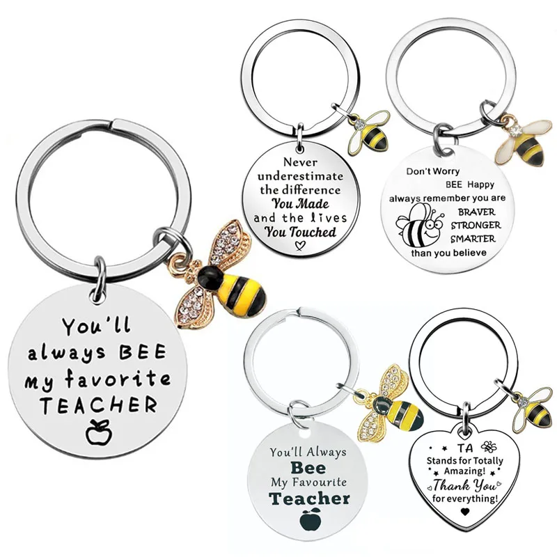 

You’ll Always Bee My Favorite Teacher Thank You Christmas Gifts for Teacher Insect Keychain Birthday Key Chains Jewelry Gift