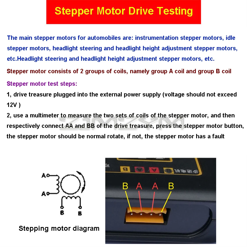 Тестер катушки зажигания автомобиля автомобильный привод шаговый двигатель