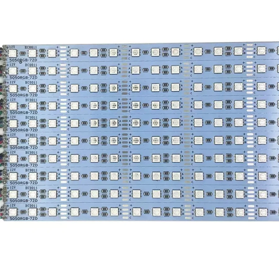Фото 100 шт. 100 см SMD 5050 RGB LED-лента, 12В/24В, 1 метр, 72 светодиода, полноцветная, жесткая алюминиевая, для праздничных шоу и выставок №2