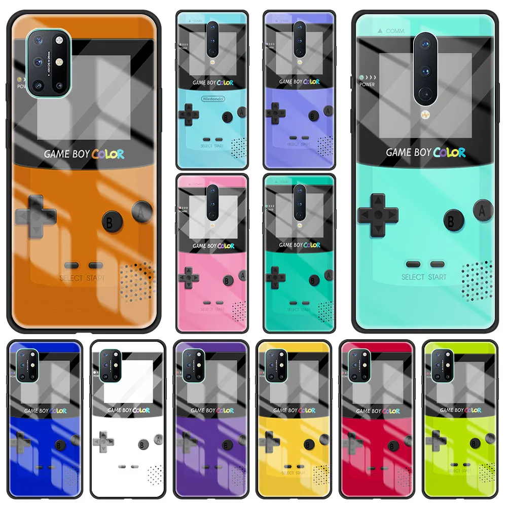 

Tempered Glass Phone Case For OnePlus 9R 9 8 7 Pro 8t 7T 6 6T 5 5t 1+3t Nord Hard Case Cover Classic Game Console Luxury Caso