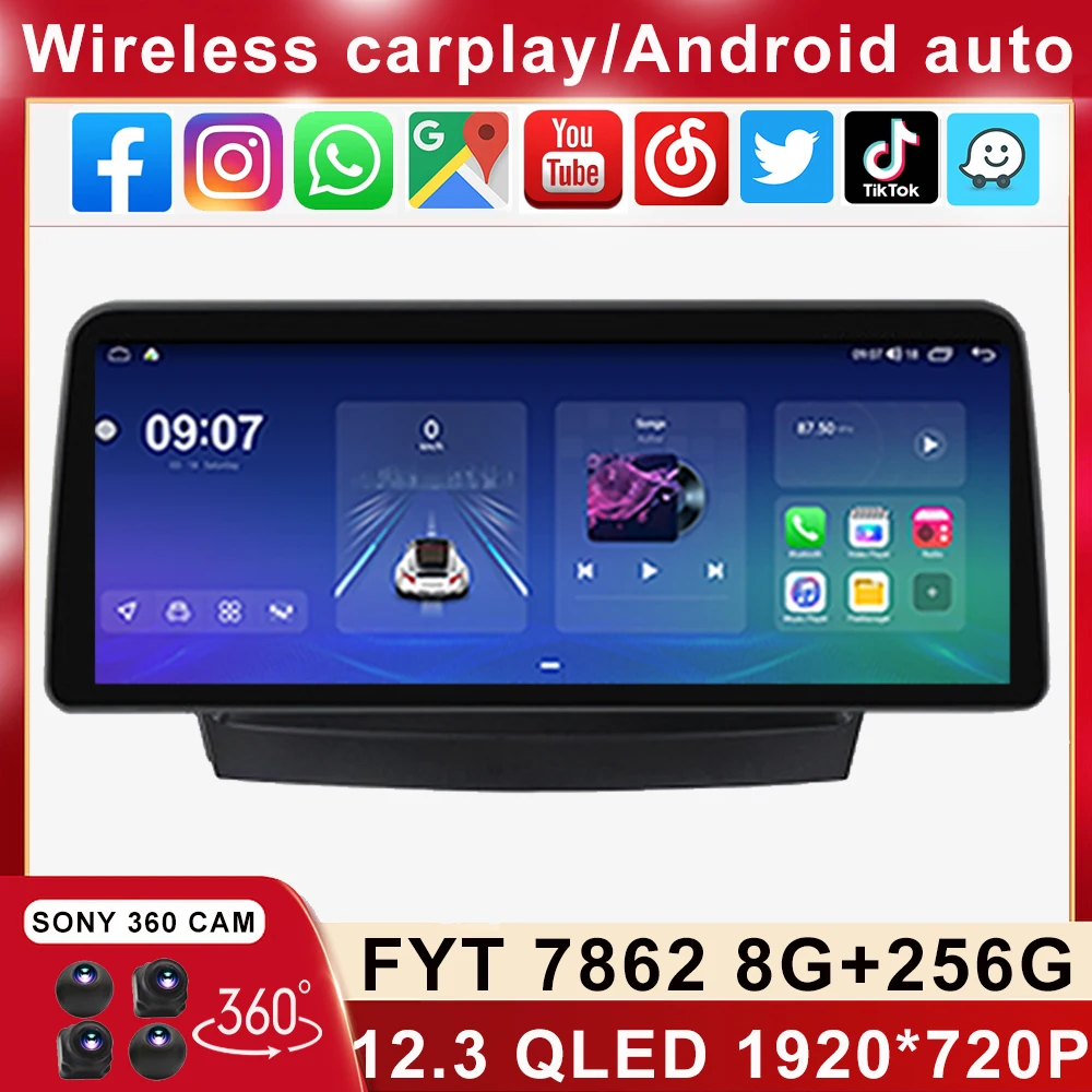 Автомобильный мультимедийный плеер QLED 12 3 дюйма Android для Toyota Prius Plus V Alpha LHD RHD 2012-2017