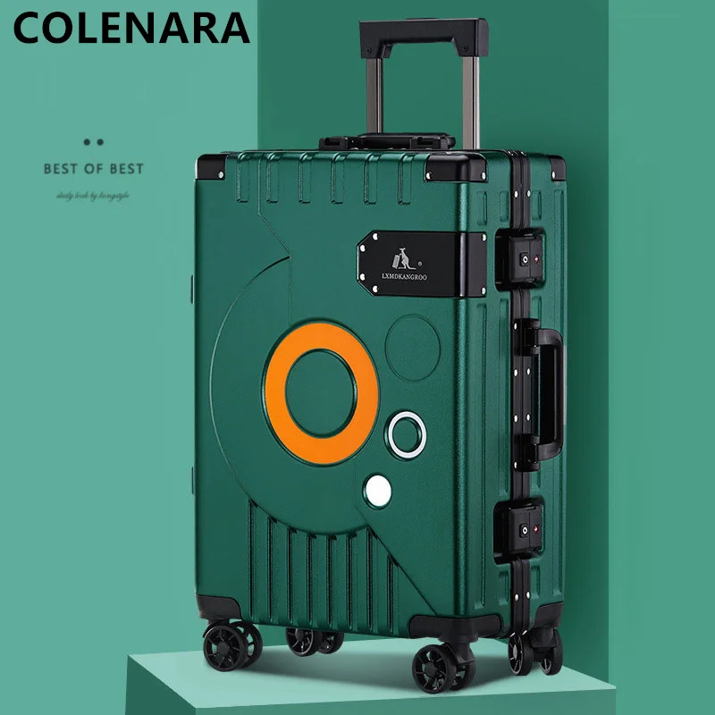 COLENARA Luggage High Quality Ladies Trolley Case Men and Women Portable Waterproof Durable Password Box Rolling Suitcase