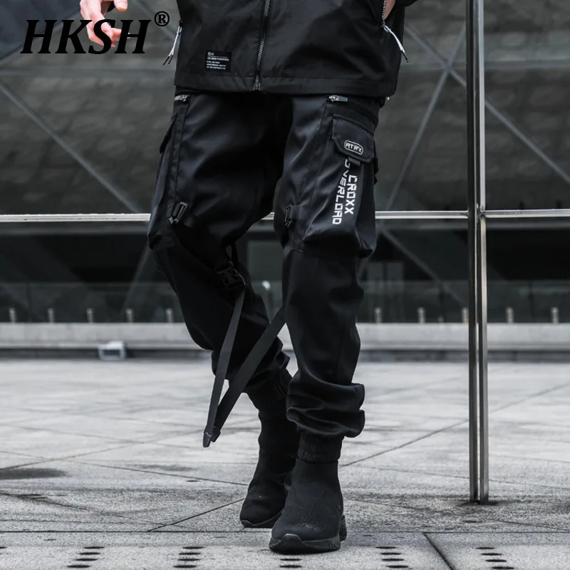 HKSH осенние новые мужские темные брюки-карго функциональная спецодежда леггинсы