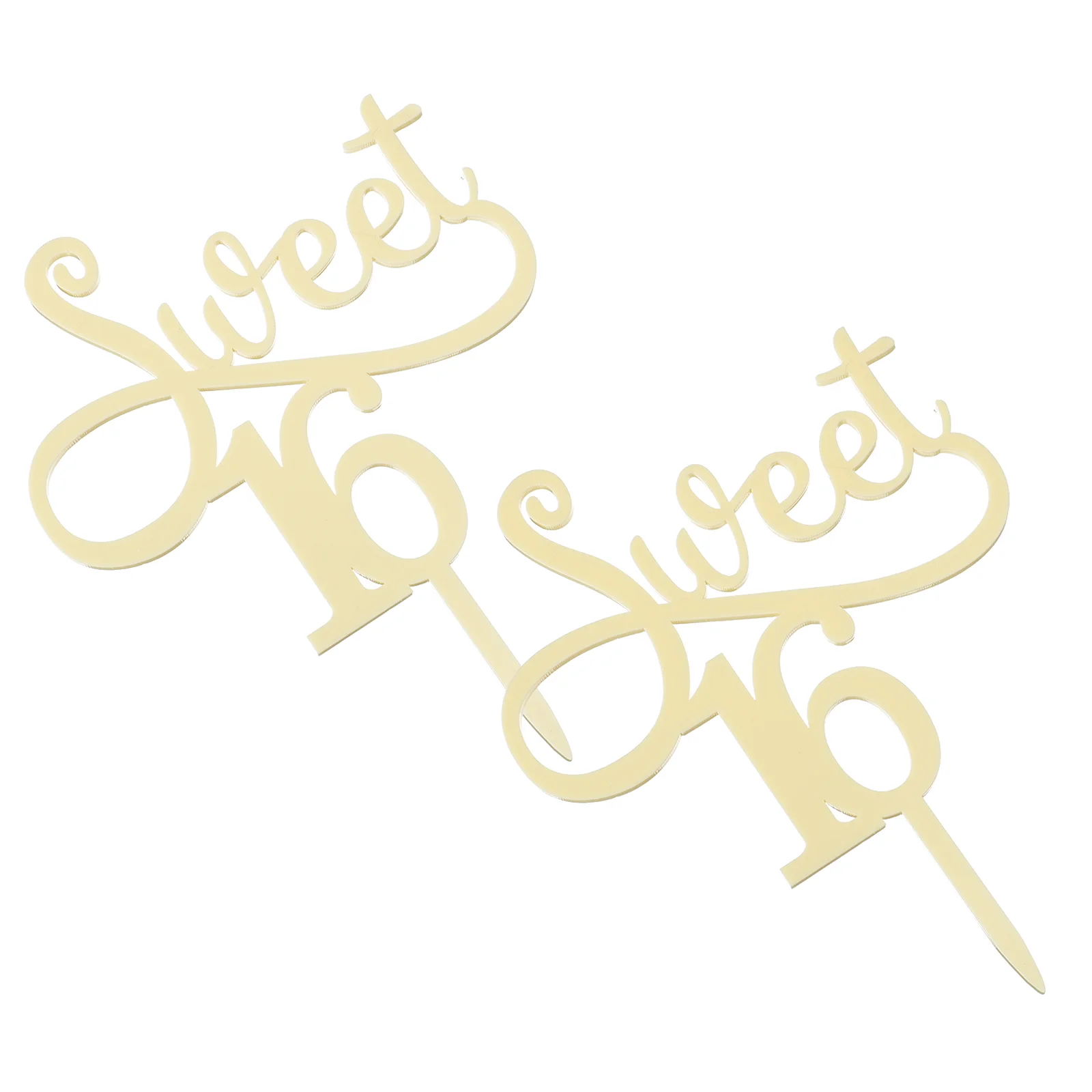 

2pcs Letter Simple Cake Picks Cake Decors for Outdoor Birthday Party Indoor