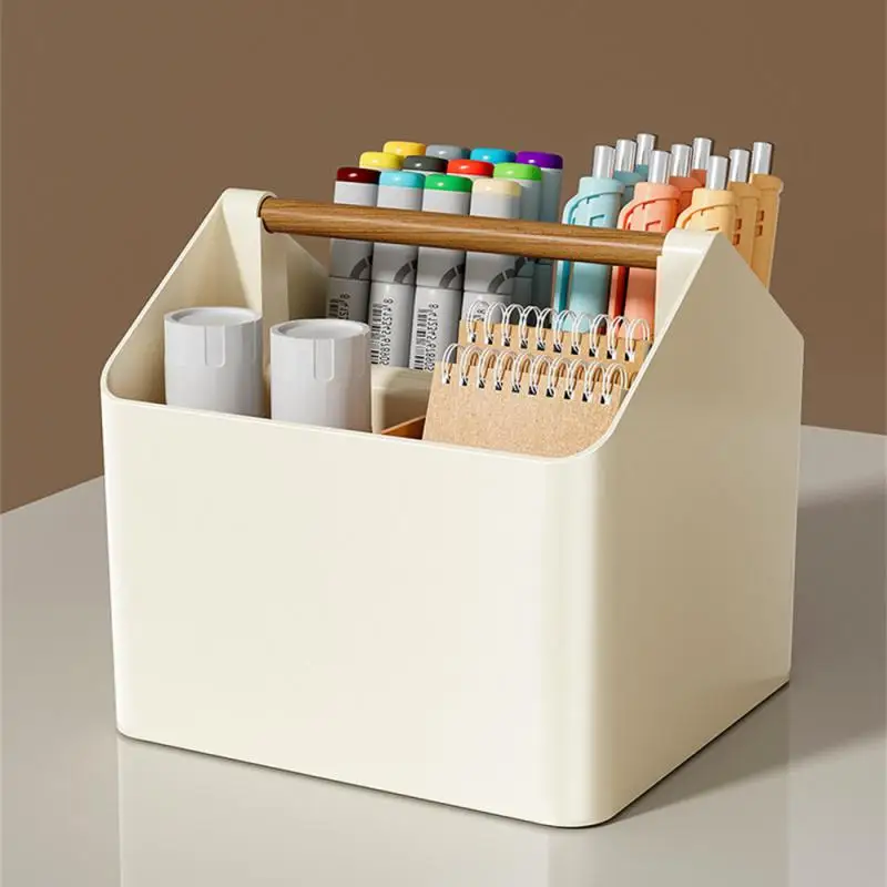 

Large Capacity Storage Desktop Storage Box Compartmented Storage Simple Storage Box Portable Handle Removable Divider