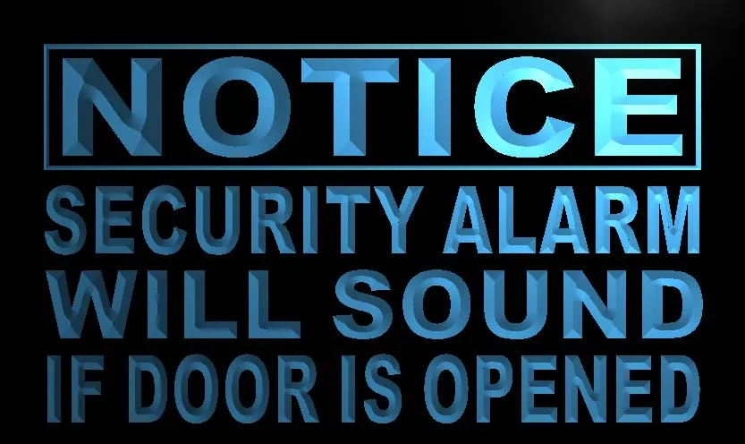 

Notice Security Alarm Will Sound Led Neon Light Sign