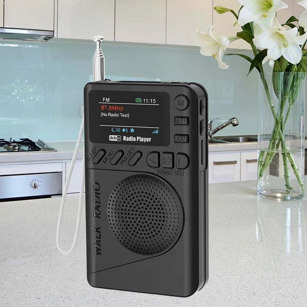 Мини-радиоприемник DABFM с цветным экраном, перезаряжаемый, карманный, с Bluetooth 5.0, воспроизведением MP3 и функцией динамика для кемпинга и походов (art.: 3920da7a52c5c) - 3920da7a52c5c