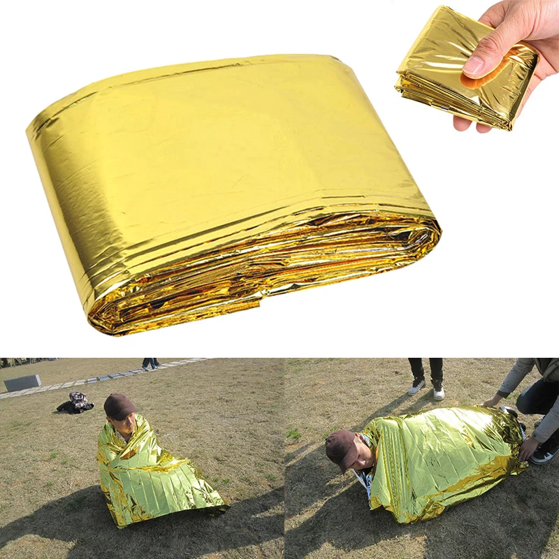 

Folding Emergency Blanket Survive First Aid 210cmx130cm Emergency Survival Rescue Shelter Outdoor Camping Keep Warm Blankets